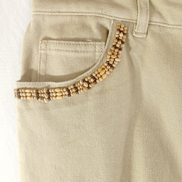 NWT Charter Club Petite Embellished 5 Pockets Khaki Denim Pants Jeans Size 10P - Picture 4 of 12